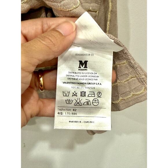 Missoni High Waisted Ruffle Hem Mini Knit Skirt Beige Women's Size 42 IT / 6 US - Picture 5 of 5